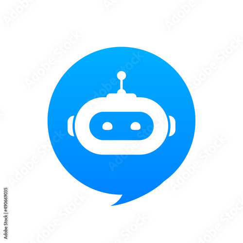 Chatbot icon concept, chat bot or chatterbot. Robot Virtual Assistance Of Website Or Mobile Applications. Vector illustration