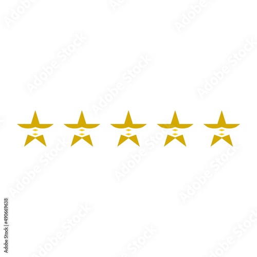 Rating sign  Five stars icon isolated on white background
