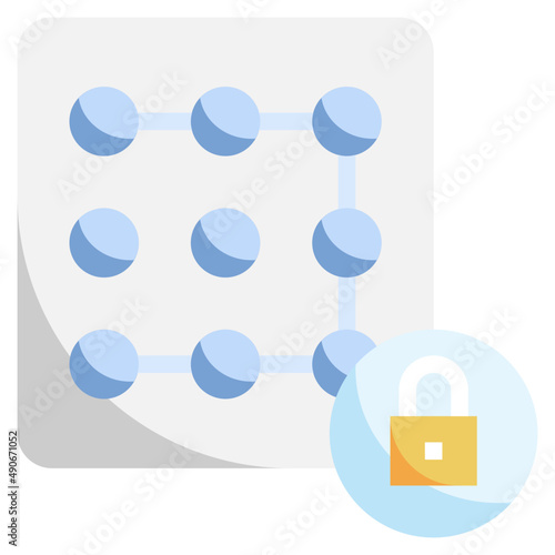 LOCK PATTERN flat icon,linear,outline,graphic,illustration