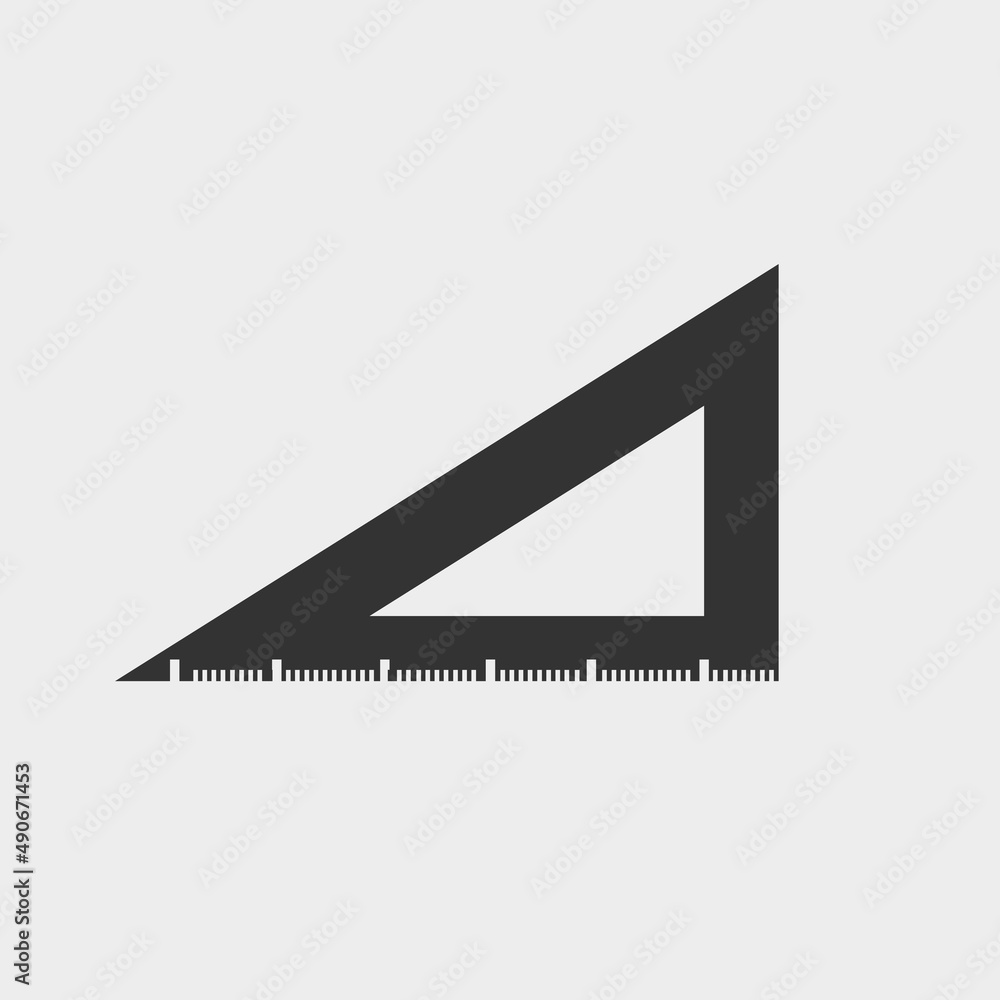 Triangle ruler vector icon illustration sign Triangle ruler vector icon illustration sign