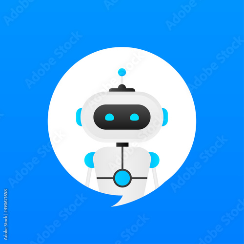 Chatbot icon concept, chat bot or chatterbot. Robot Virtual Assistance Of Website Or Mobile Applications. Vector illustration