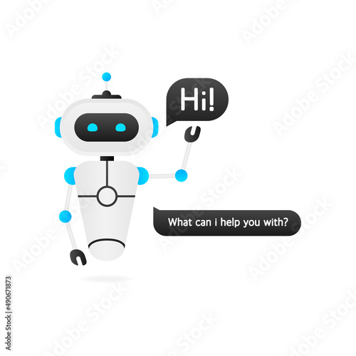 Chatbot icon concept, chat bot or chatterbot. Robot Virtual Assistance Of Website Or Mobile Applications. Vector illustration