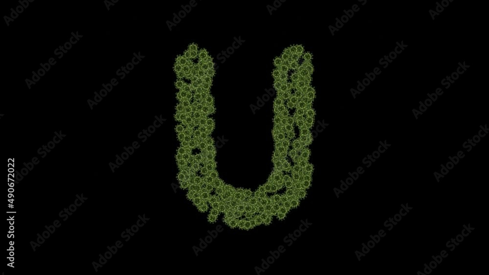 Animation of Moving Viruses - Letter U Animation of Moving Viruses - Letter U