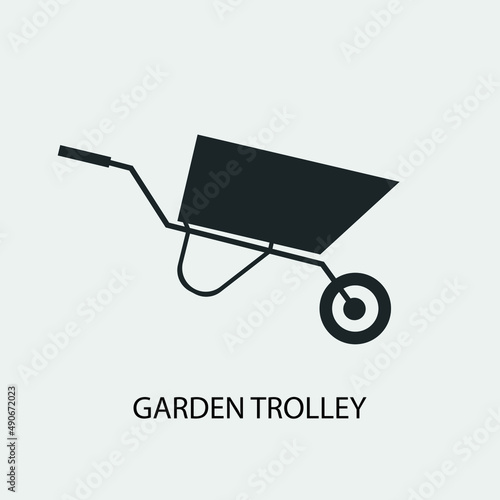 Garden trolley vector icon illustration sign