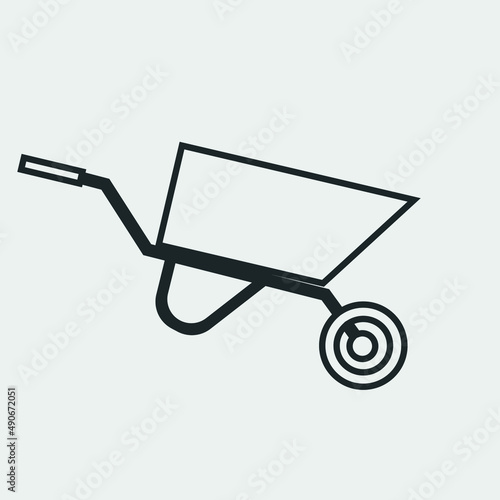 Garden trolley vector icon illustration sign