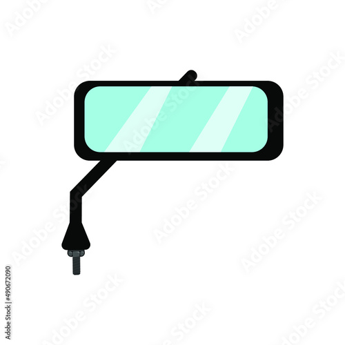 cartoon square rearview mirror icon