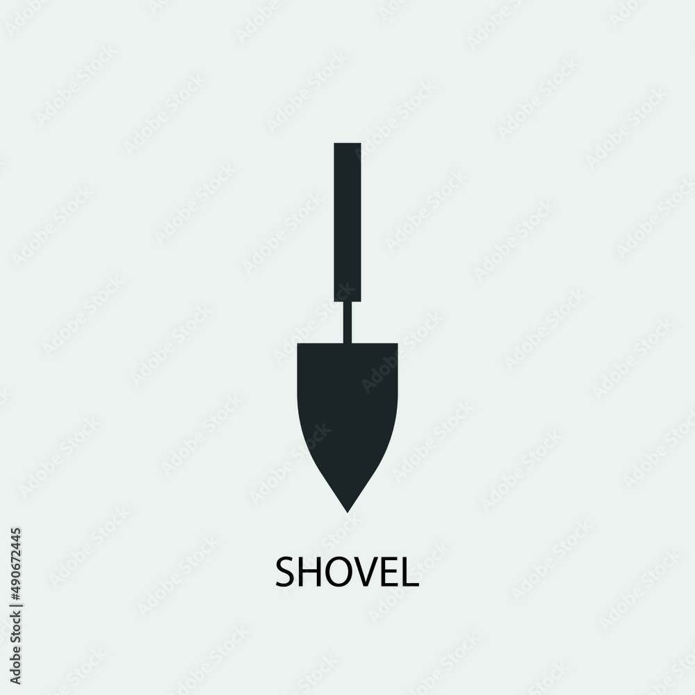 Shovel vector icon illustration sign Shovel vector icon illustration sign
