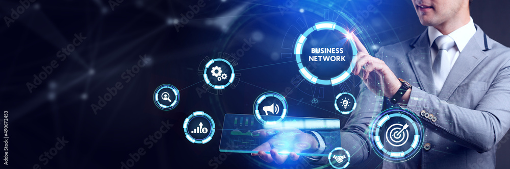 Business, Technology, Internet and network concept. Online Business Network. Business, Technology, Internet and network concept. Online Business Network.