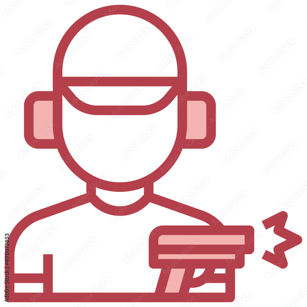MAN red line icon,linear,outline,graphic,illustration