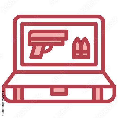 CASE red line icon,linear,outline,graphic,illustration