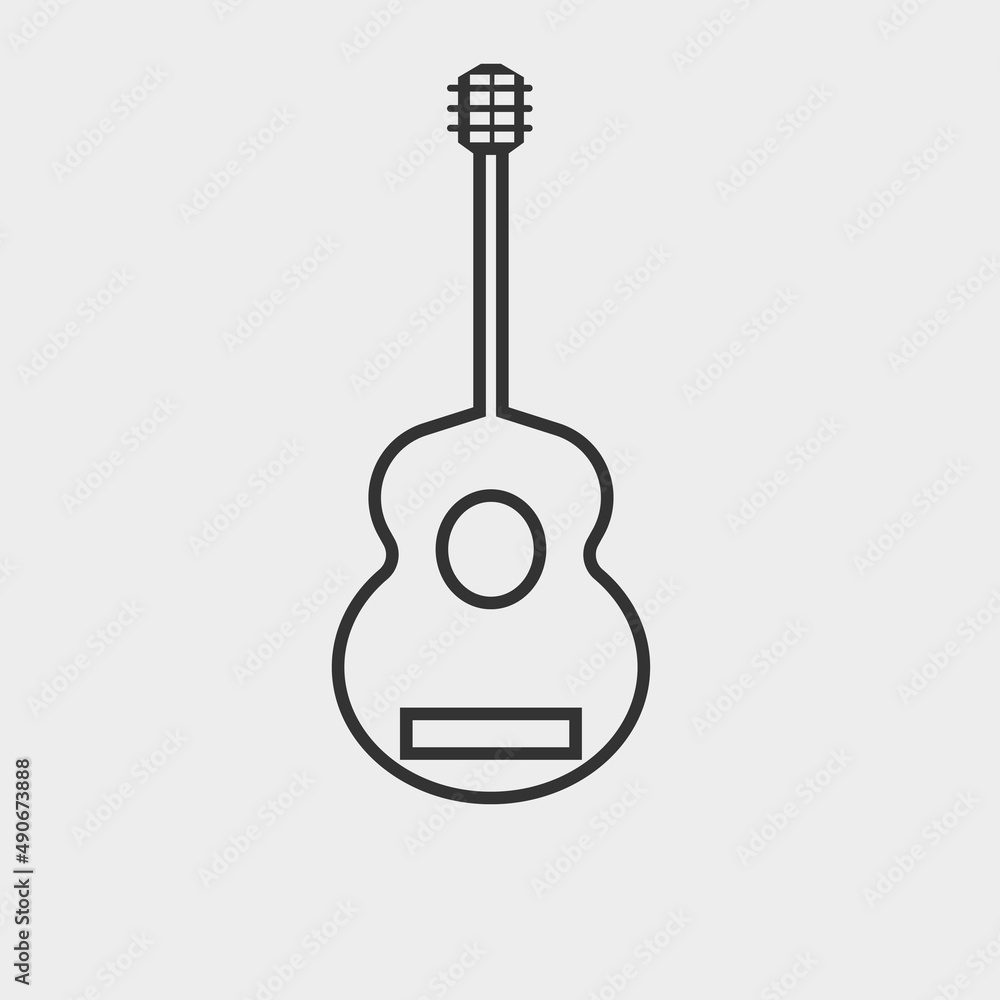 Guitar vector icon illustration sign Guitar vector icon illustration sign