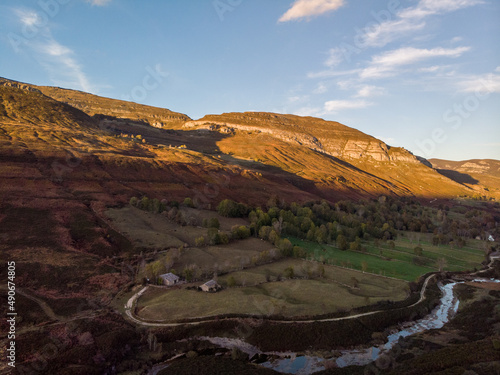 Espinosa Mountains from a drone's eye view in autumn photo