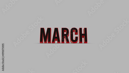 flips quickly through the year of the months from january to december - passing of time concept - seamless looping 3d animation