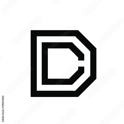 DC, CD monogram logo.Letter c, letter d typographic icon.Lettering sign isolated on light background.Alphabet initials.Modern, design, geometric, web, tech style characters. © elaT