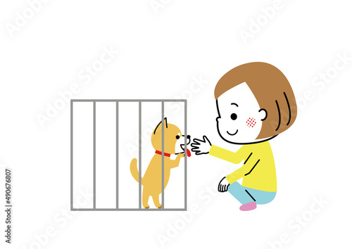 保護犬の譲渡会で出会った女の子と柴犬