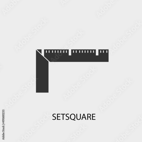 Setsquare vector icon illustration sign