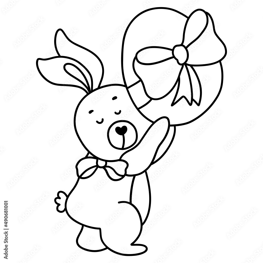 Easter bunny outline design-SVG Easter bunny outline design-SVG
