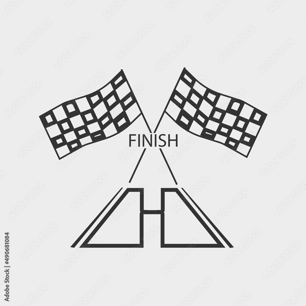 Finish vector icon illustration sign Finish vector icon illustration sign