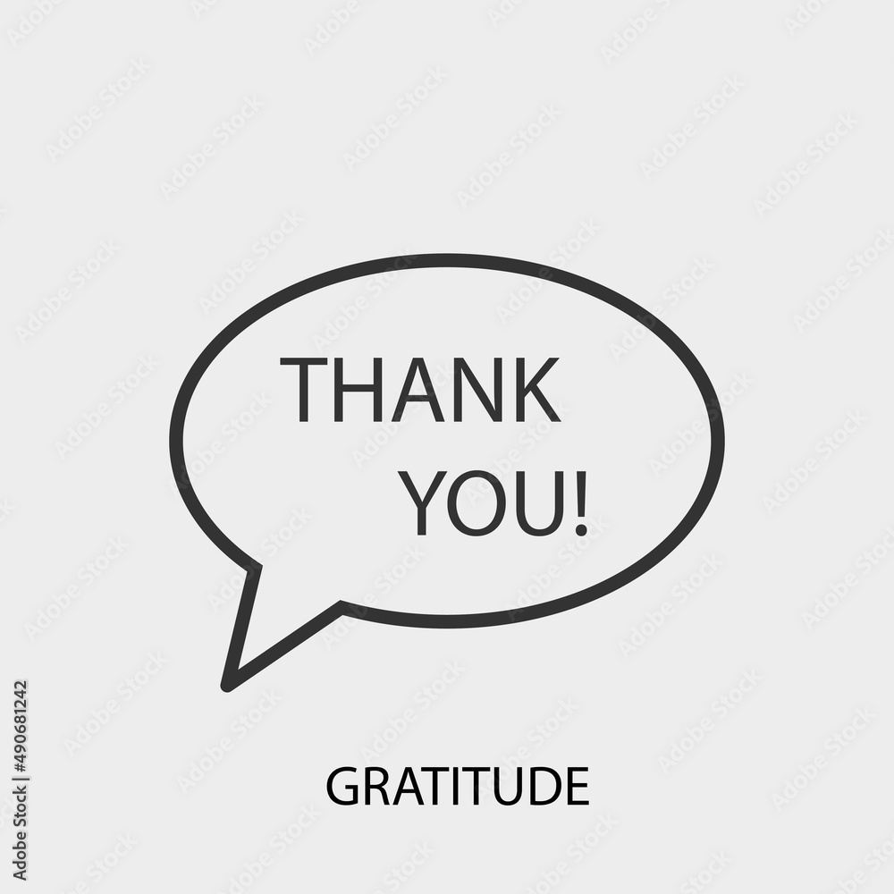 Gratitude vector icon illustration sign Gratitude vector icon illustration sign
