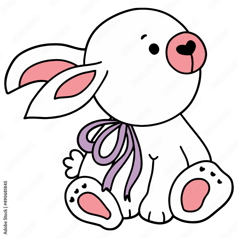 Easter bunny flat color design-SVG Easter bunny flat color design-SVG