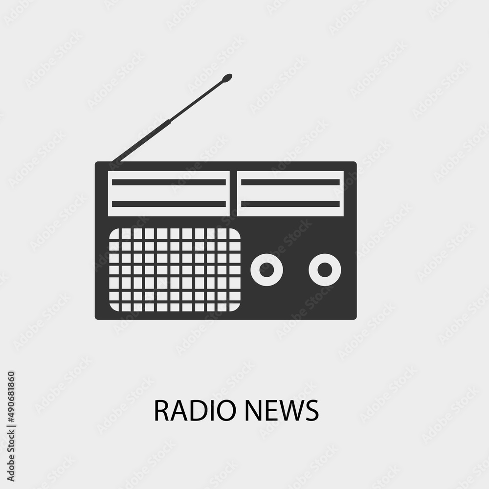 Radio news vector icon illustration sign Radio news vector icon illustration sign