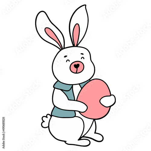 Easter bunny flat color design-SVG