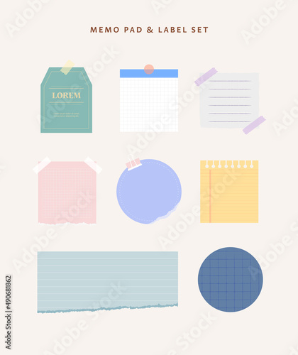 Sticker memo paper, label illustration
