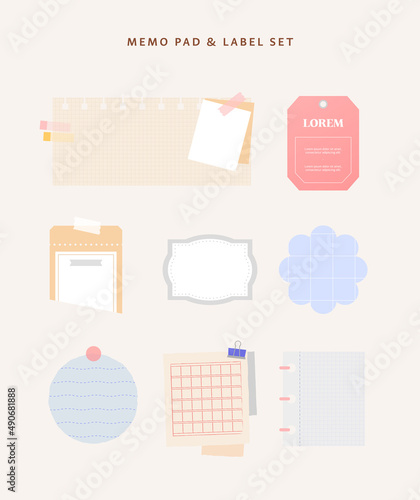 Sticker memo paper, label illustration
