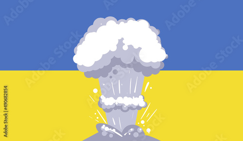 Detonation of bomb. Ukrainian war