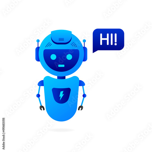 Chatbot icon concept, chat bot or chatterbot. Robot Virtual Assistance Of Website Or Mobile Applications. Vector illustration