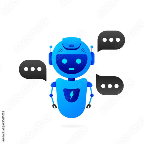 Chatbot icon concept, chat bot or chatterbot. Robot Virtual Assistance Of Website Or Mobile Applications. Vector illustration