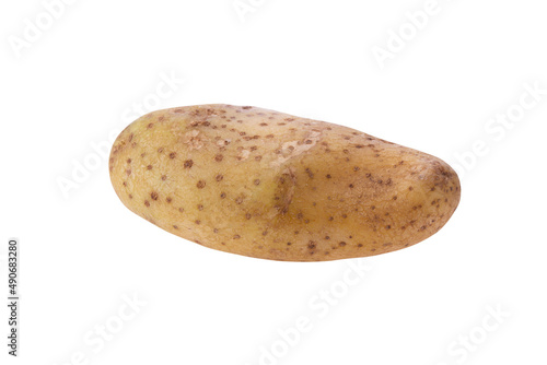 Raw potato isolated on white background.