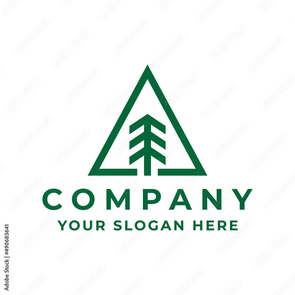 simple pine mountain logo design simple pine mountain logo design