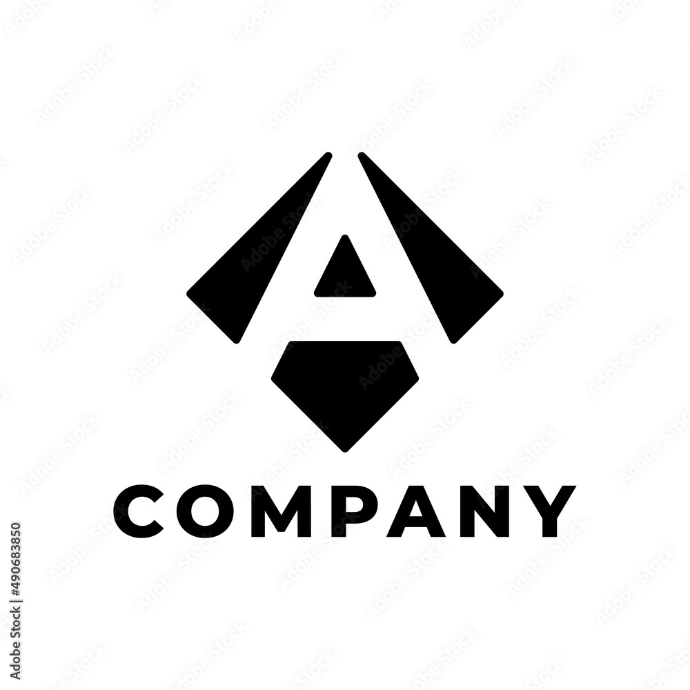 letter A in square logo design letter A in square logo design