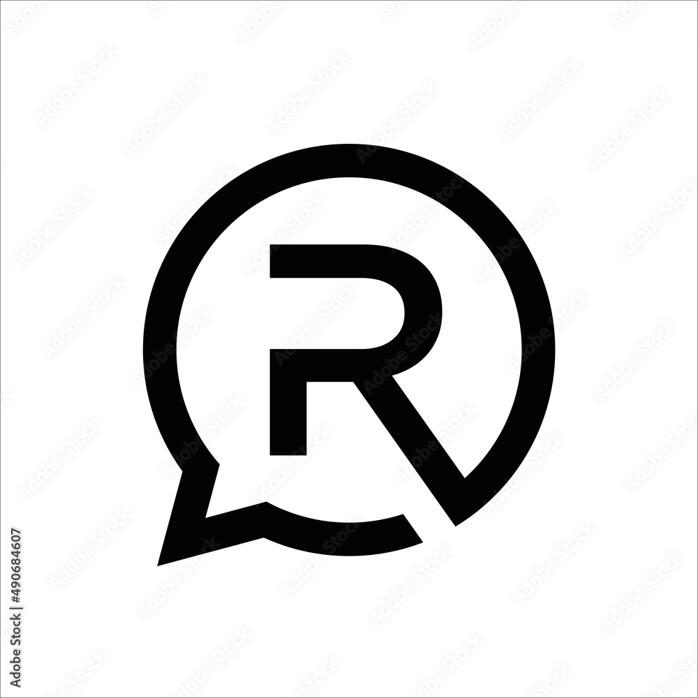 Creative Initial R logo Vector. Letter R Chat Logo Design Template 