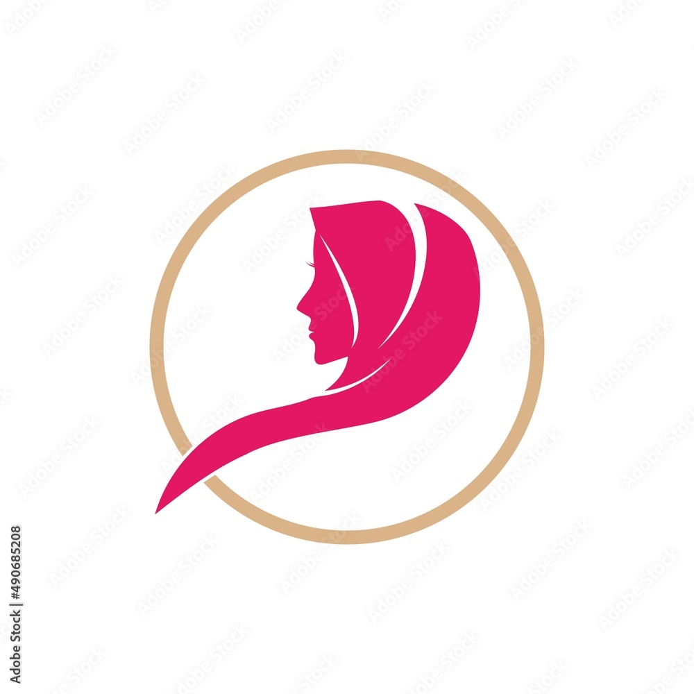 Muslimah hijab logo design hijab logo template vector image and icon Muslimah hijab logo design hijab logo template vector image and icon