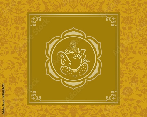Ganesha, wedding card, royal Rajasthan, India	