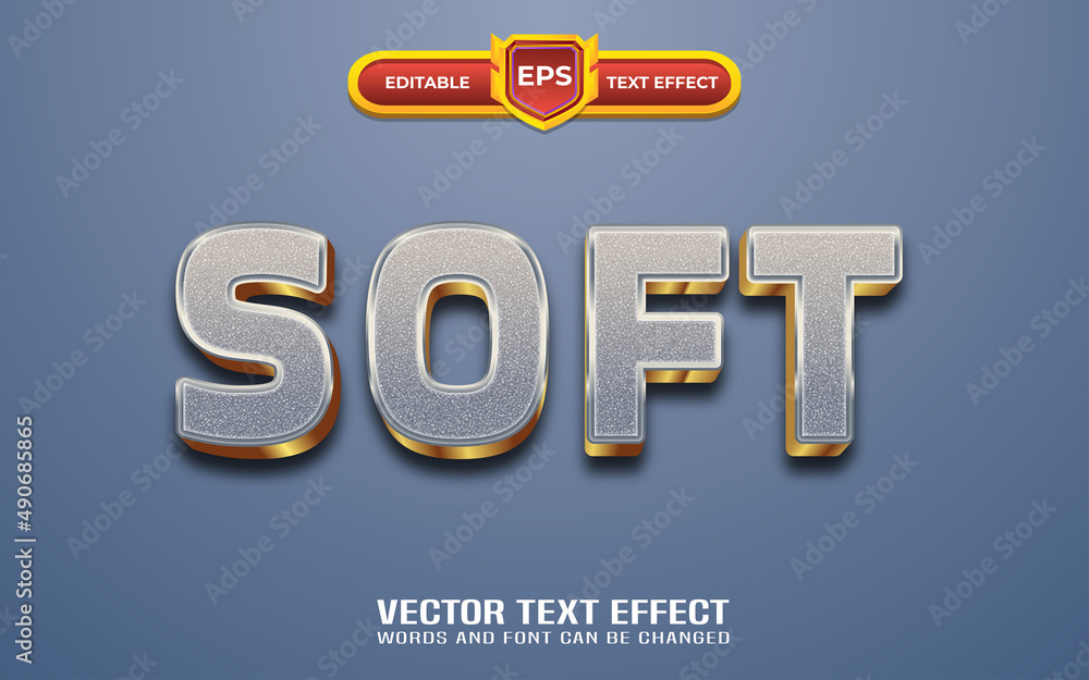 Soft editable text effect with silver style Soft editable text effect with silver style