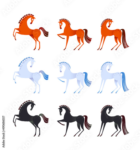 Horse character in cartoon style. Use it for children book  poster or package design.