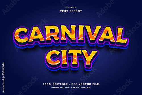 Carnival City 3D Cartoon Editable Text Effect