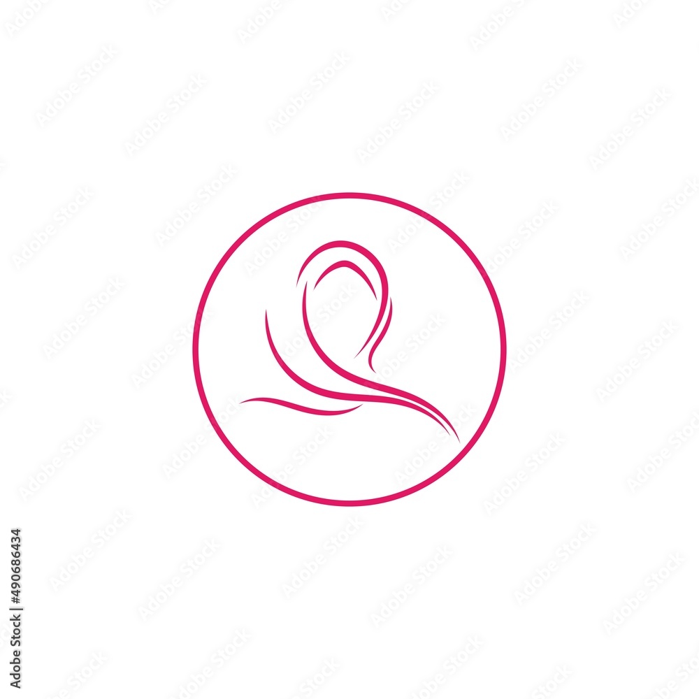 Muslimah hijab logo design hijab logo template vector image and icon Muslimah hijab logo design hijab logo template vector image and icon