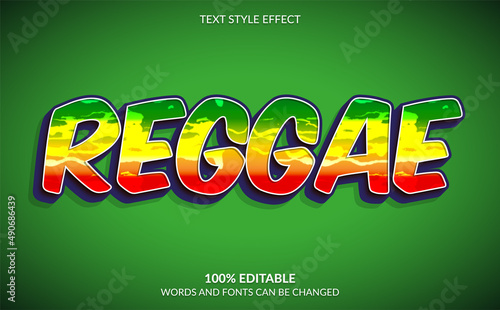 Editable Text Effect, Reggae Text Style	 photo