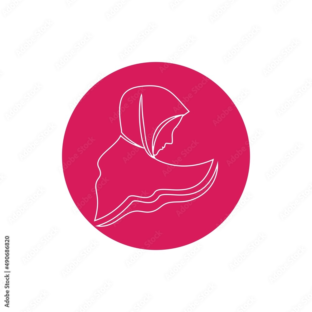 Muslimah hijab logo design hijab logo template vector image and icon Muslimah hijab logo design hijab logo template vector image and icon
