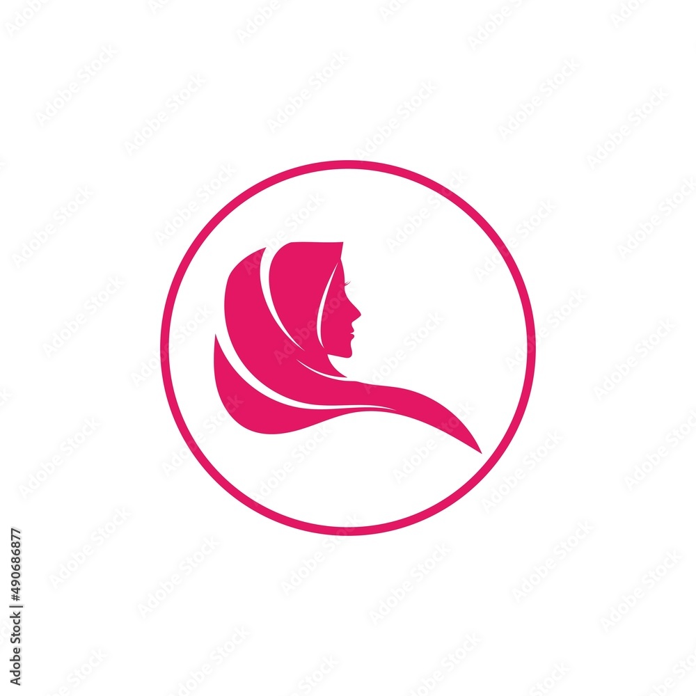 Muslimah hijab logo design hijab logo template vector image and icon Muslimah hijab logo design hijab logo template vector image and icon