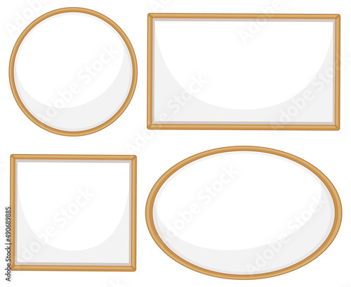 Set of wooden sign banner
