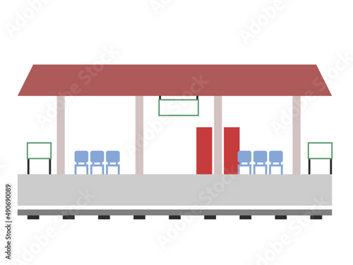 駅ホーム　アイコン　イラスト　建物　外観