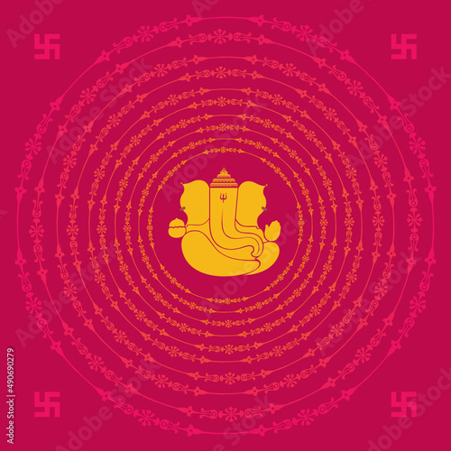 Illustration for Happy Ganesh Chaturthi Festival for Invitation, Poster, Social Media Post Design Background