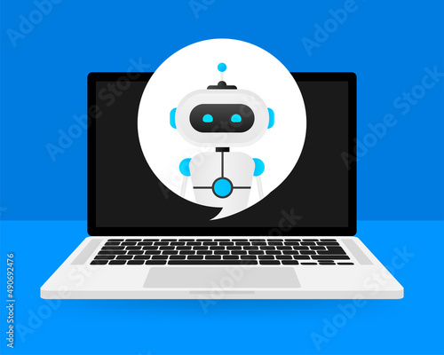 Chatbot icon concept, chat bot or chatterbot. Robot Virtual Assistance Of Website Or Mobile Applications. Vector illustration
