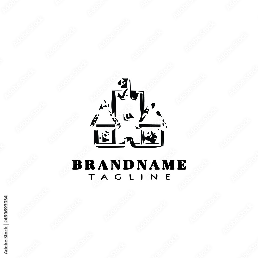 castle logo cartoon design icon template black isolated illustration castle logo cartoon design icon template black isolated illustration