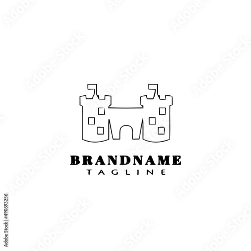 castle logo cartoon design icon template black isolated illustration
